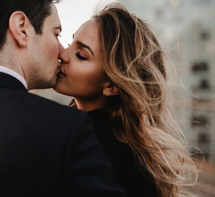 Intimate Elopement In New York City With Bride In Black Sweater And Blue Tulle Skirt And A Ponytail With Images From Forester Fotografos