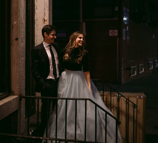 Intimate Elopement In New York City With Bride In Black Sweater And Blue Tulle Skirt And A Ponytail With Images From Forester Fotografos