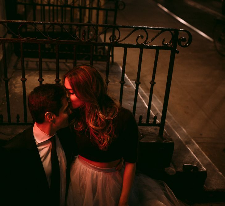 Intimate Elopement In New York City With Bride In Black Sweater And Blue Tulle Skirt And A Ponytail With Images From Forester Fotografos