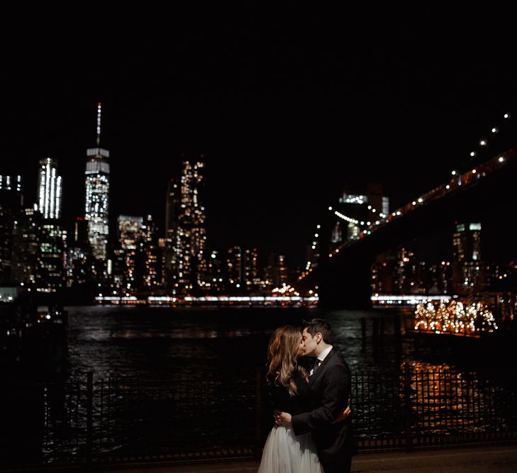 Intimate Elopement In New York City With Bride In Black Sweater And Blue Tulle Skirt And A Ponytail With Images From Forester Fotografos