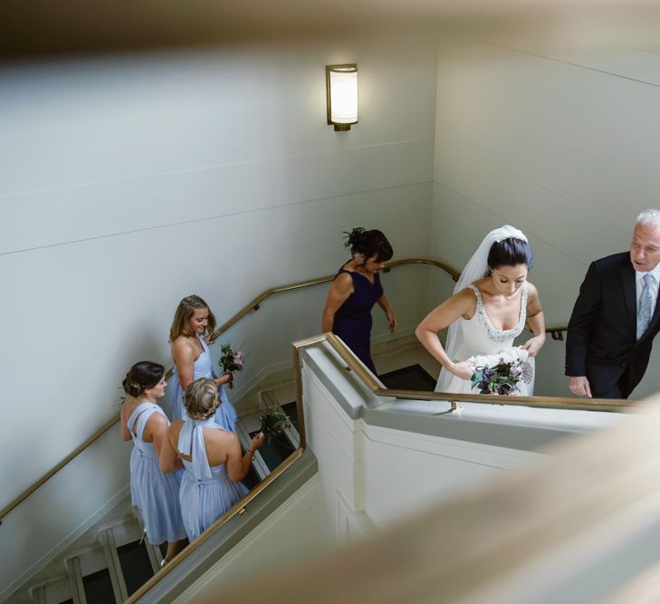 Bride in Jenny Packham Dress | Hackney Town Hall Entrance | Bride in Jenny Packham Wedding Dress | Natalie J Weddings