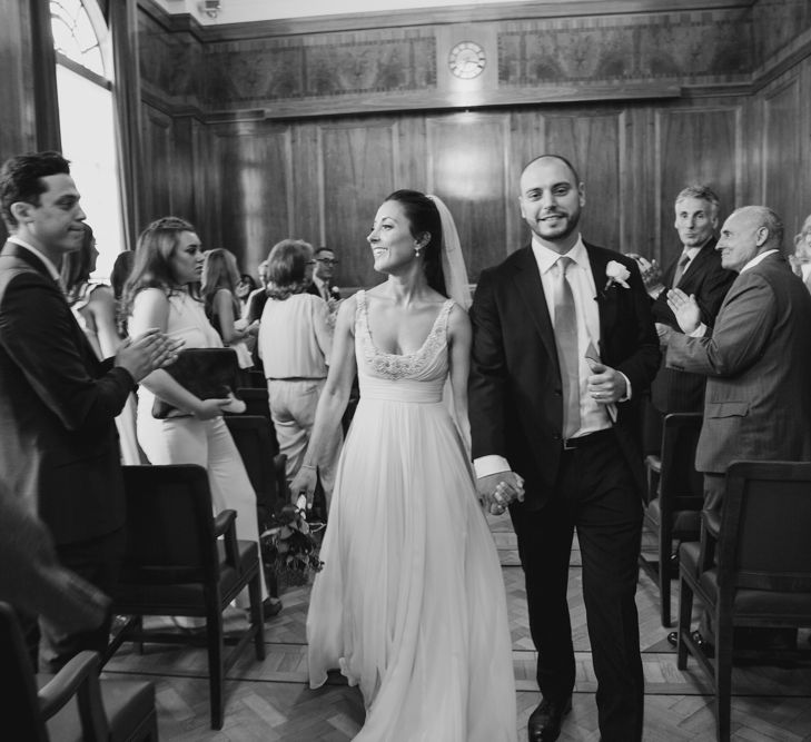 Bride in Jenny Packham Wedding Dress | Groom in Suit Supply | Hackney Town Hall Wedding | Bride in Jenny Packham Wedding Dress | Natalie J Weddings