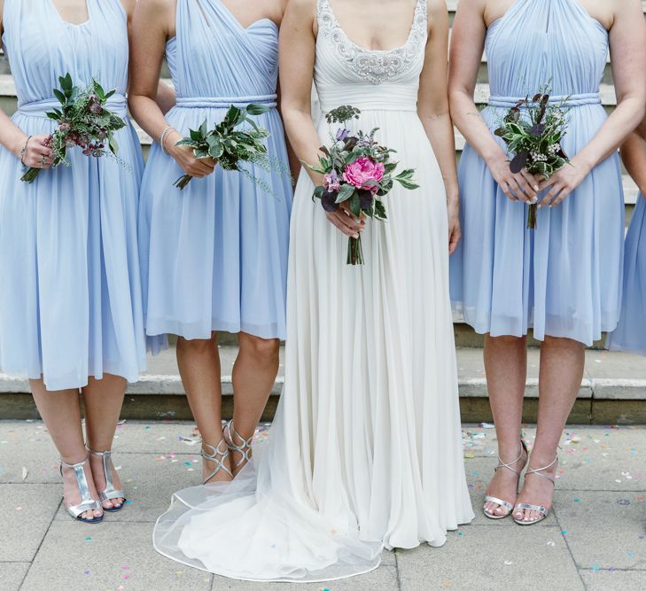 Bride in Jenny Packham Wedding Dress | Lilac ASOS Dress | Natalie J Weddings