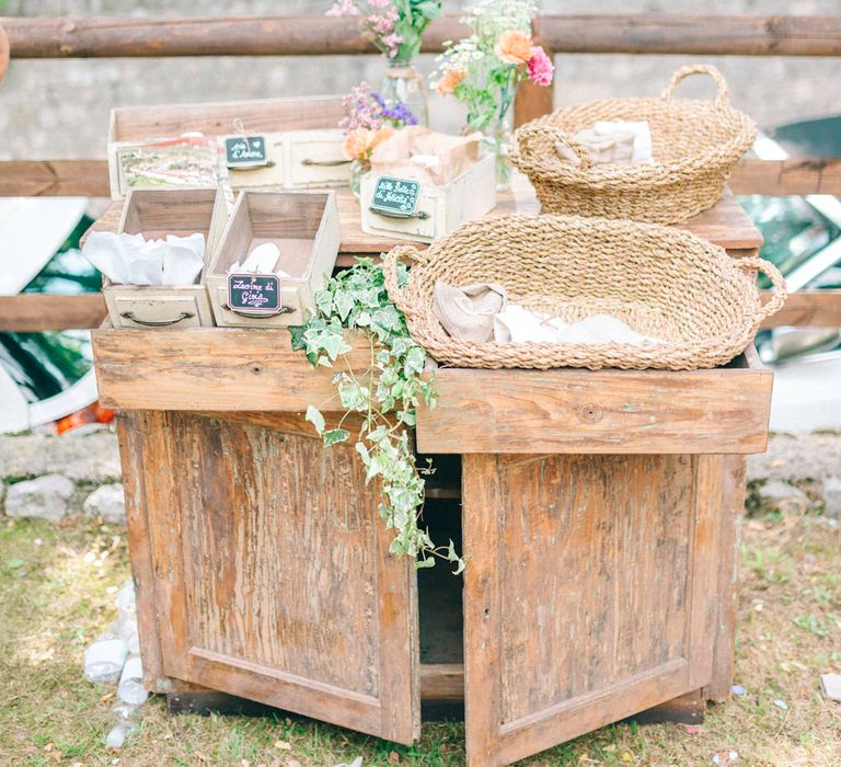 Rustic Food Station Wedding Decor