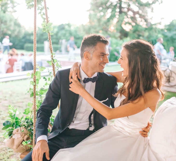 Bride & Groom on a Swing