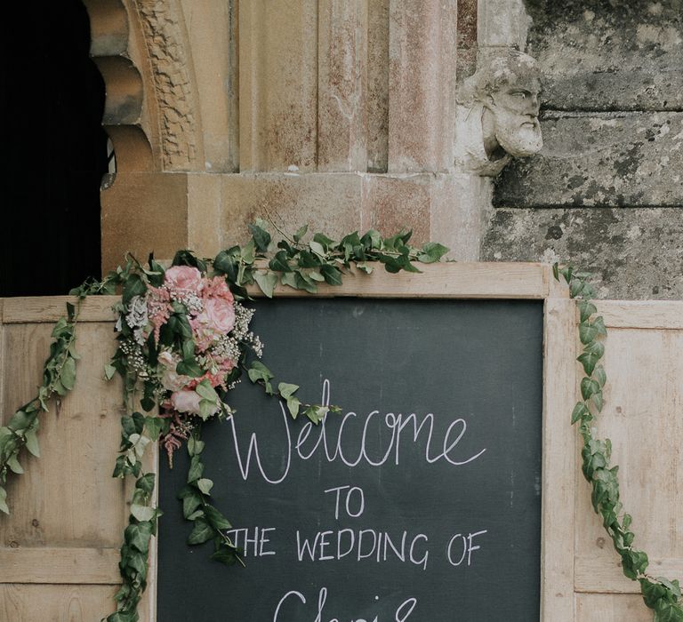 Blackboard Welcome Sign