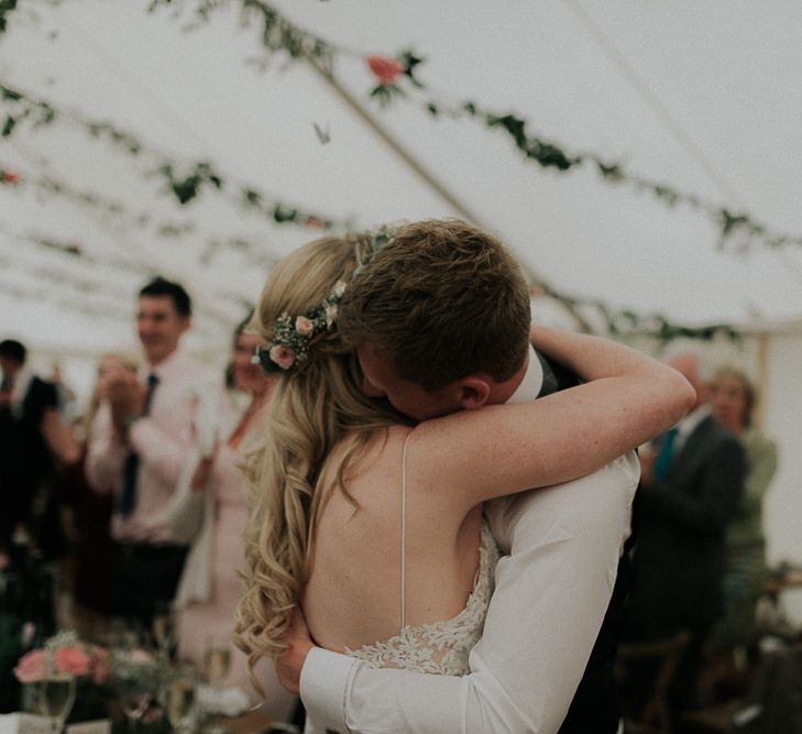 Bride & Groom Embracing