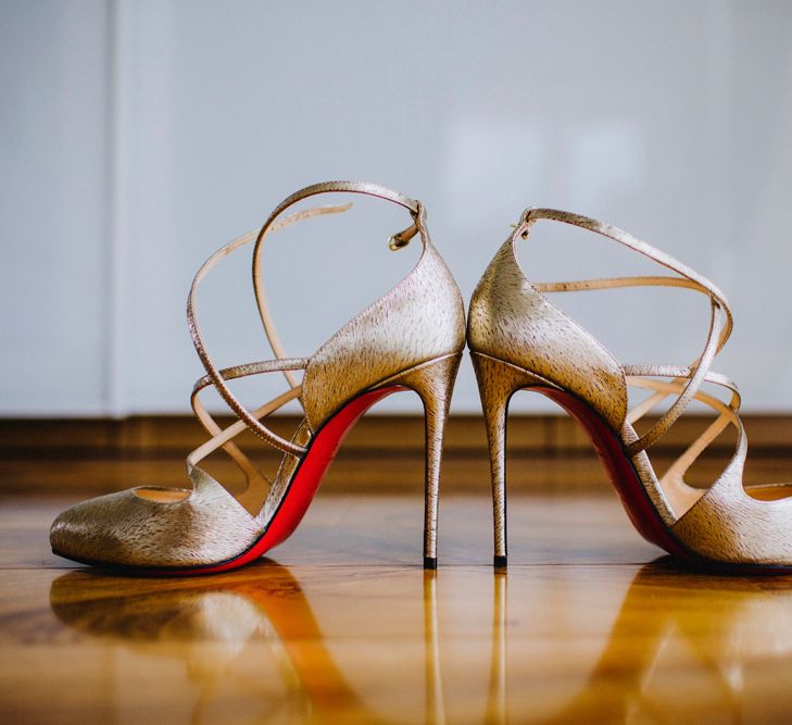 Metallic Louboutin Sandals For Wedding Image By Steve Gerrard Photography