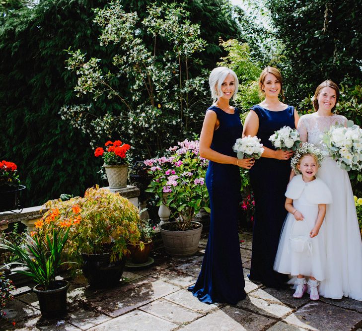 Bridesmaids In Navy Ghost Dresses