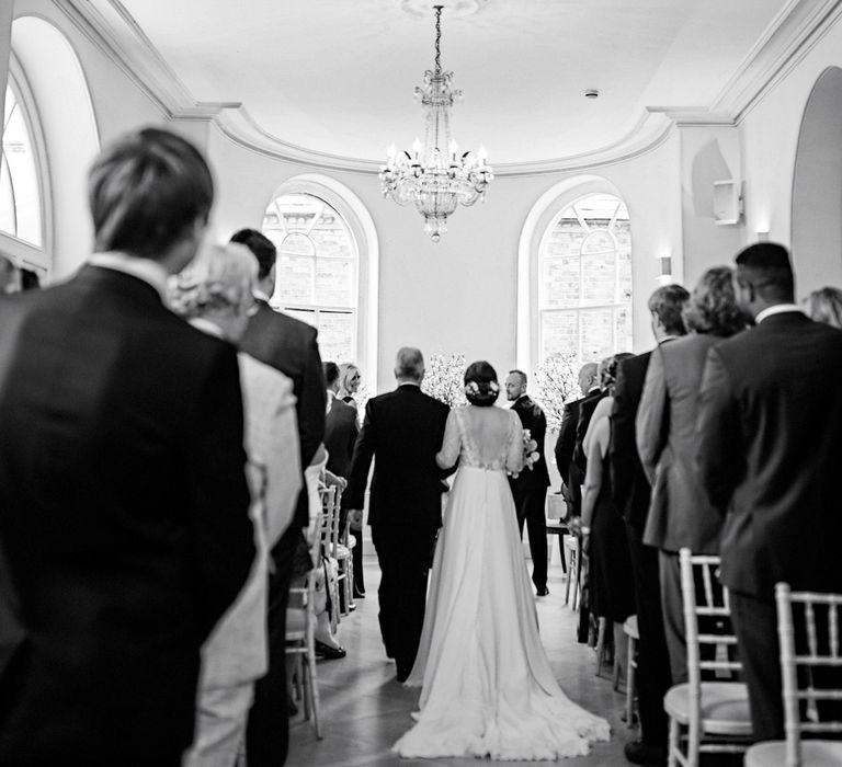 Elegant White Wedding At Iscoyd Park With Bride In Pronovias & Blossom Tree Installation Marquee With Images From Steve Gerrard Photography