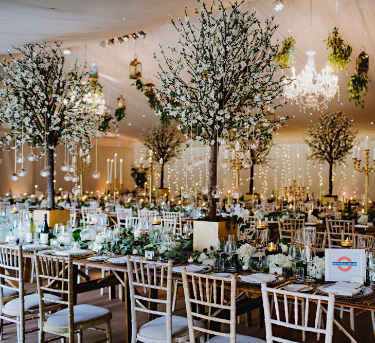 Elegant White Wedding At Iscoyd Park With Bride In Pronovias & Blossom Tree Installation Marquee With Images From Steve Gerrard Photography