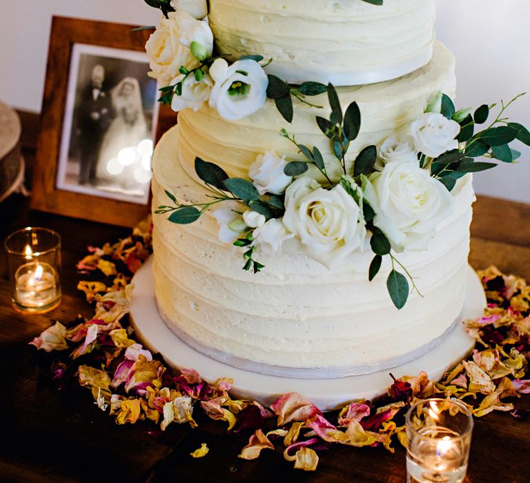 White Buttercream Wedding Cake Image By Steve Gerrard Photography