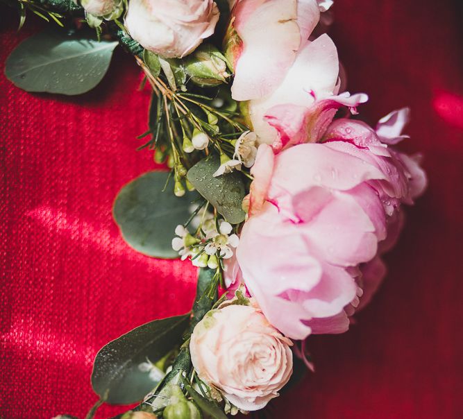 Pink Peony Flower Crown | Tuscany Wedding | Due su Due Photography