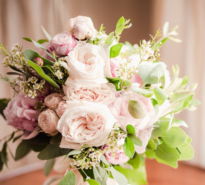 Pastel Pink Rose & Peony Bridal Bouquet | Tuscany Wedding | Due su Due Photography