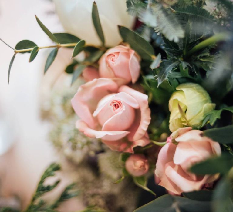 Bouquets For Winter Wedding With Dahlia, Roses & Thistles