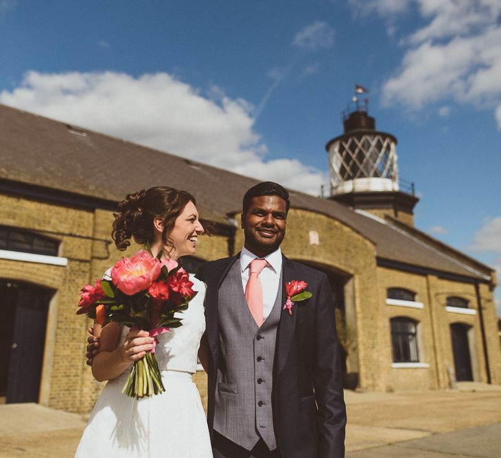 Bride in Ted Baker Separates | Groom in Hugo Boss | Tropical Trinity Buoy Wharf Wedding | Matt Penberthy Photography