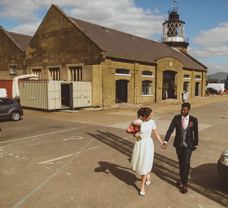 Bride in Ted Baker Separates | Groom in Hugo Boss | Tropical Trinity Buoy Wharf Wedding | Matt Penberthy Photography