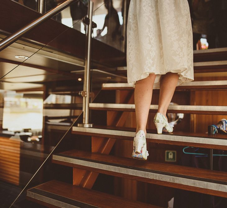 Irregular Choice Wedding Shoes | Bride in Ted Baker Separates | Tropical Trinity Buoy Wharf Wedding | Matt Penberthy Photography