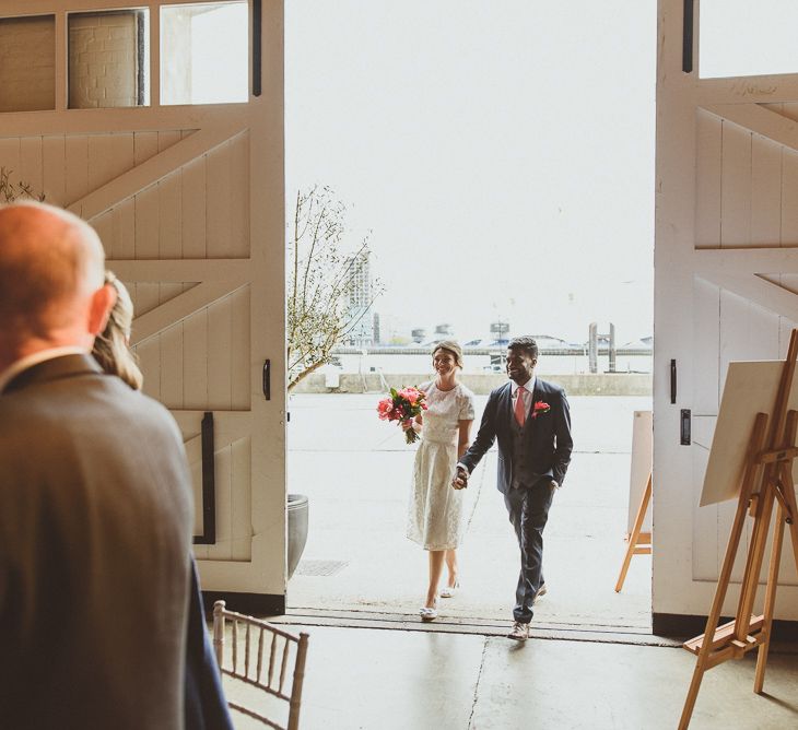 Bride in Ted Baker Separates | Groom in Hugo Boss | Tropical Trinity Buoy Wharf Wedding | Matt Penberthy Photography