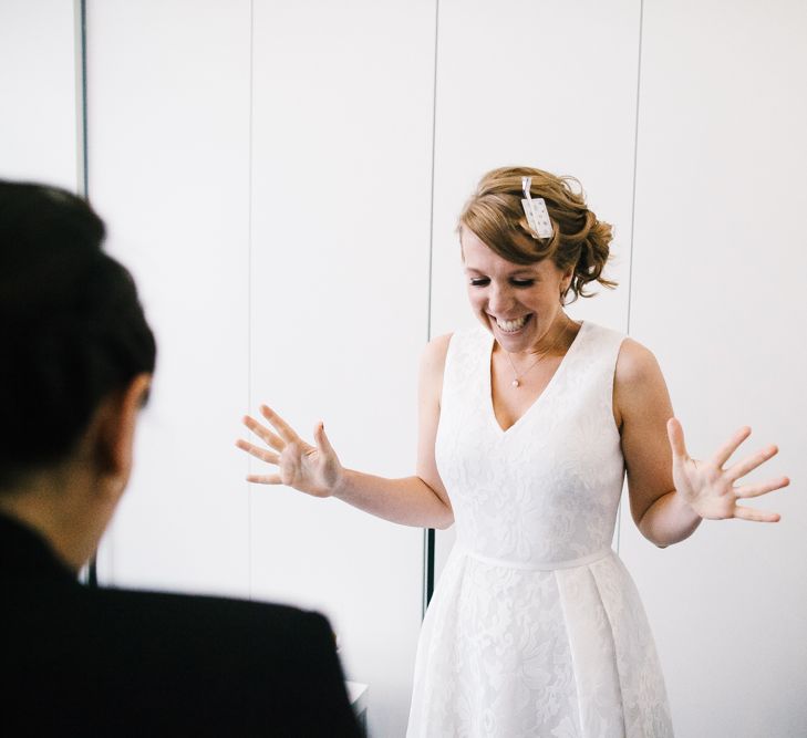 Bride in Ted Baker Wedding Dress