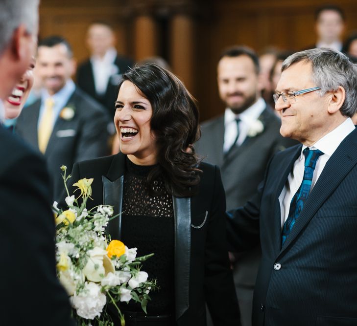 Bride in Couples Suit Entrance