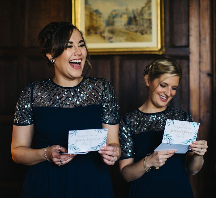 Bridesmaids In Navy Dresses From ASOS