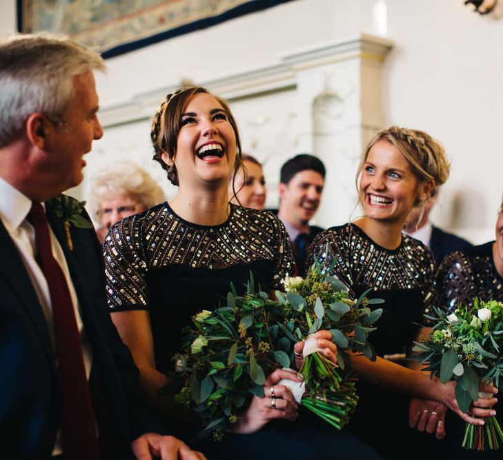 Bridesmaids In Navy Dresses From ASOS