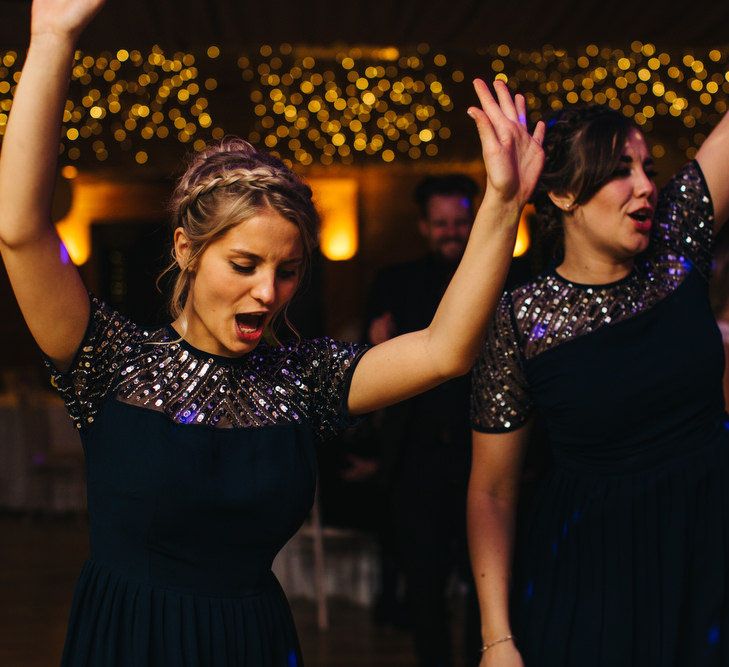 Bridesmaids In Navy Dresses From ASOS