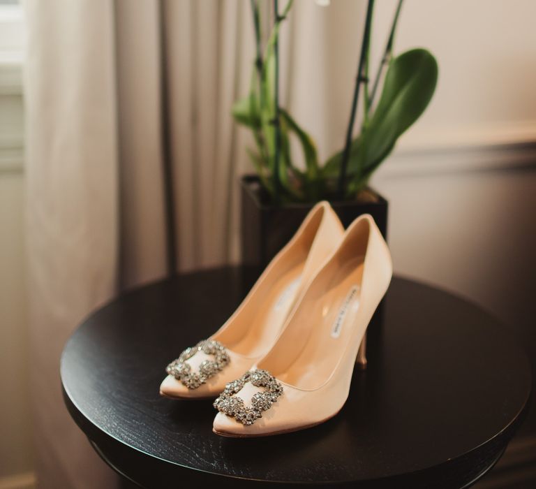 Cream Manolo Blahnik Wedding Shoes