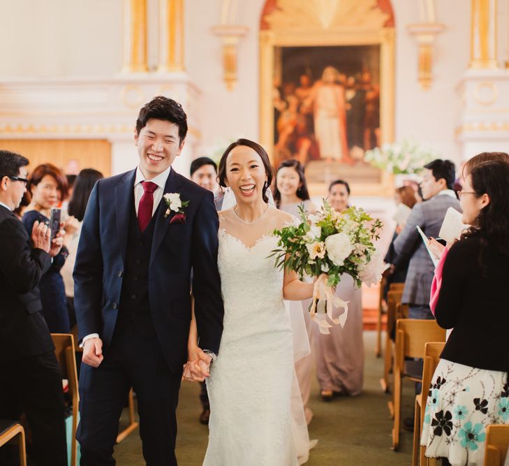 Elegant London Wedding With Spring Flowers In Pastel Shades With Bride In Bespoke Lace Gown & Bridesmaids In ASOS With Images By Frances Sales