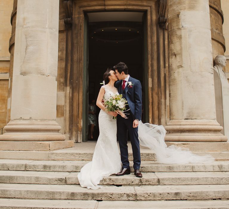 Elegant London Wedding With Spring Flowers In Pastel Shades With Bride In Bespoke Lace Gown & Bridesmaids In ASOS With Images By Frances Sales