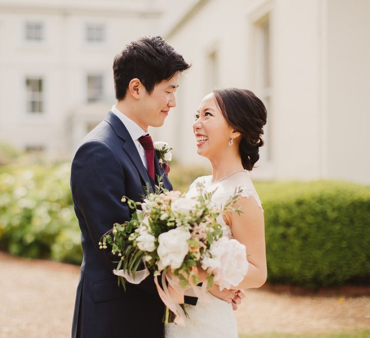 Elegant London Wedding With Spring Flowers In Pastel Shades With Bride In Bespoke Lace Gown & Bridesmaids In ASOS With Images By Frances Sales