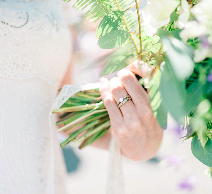 Purple and White Wildflower Wedding Bouquet