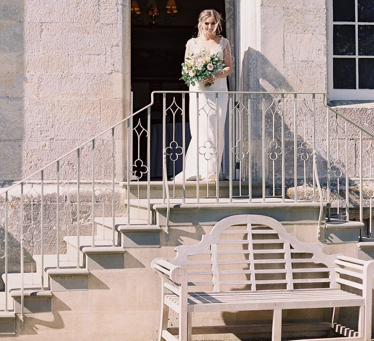 #crowedding Elmore Court Outdoor ceremony Anna Campbell gown