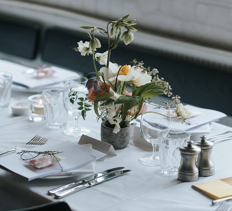 Wedding Reception At Bistrotheque London With Seasonal Flowers By That Flower Shop // Image By Miss Gen