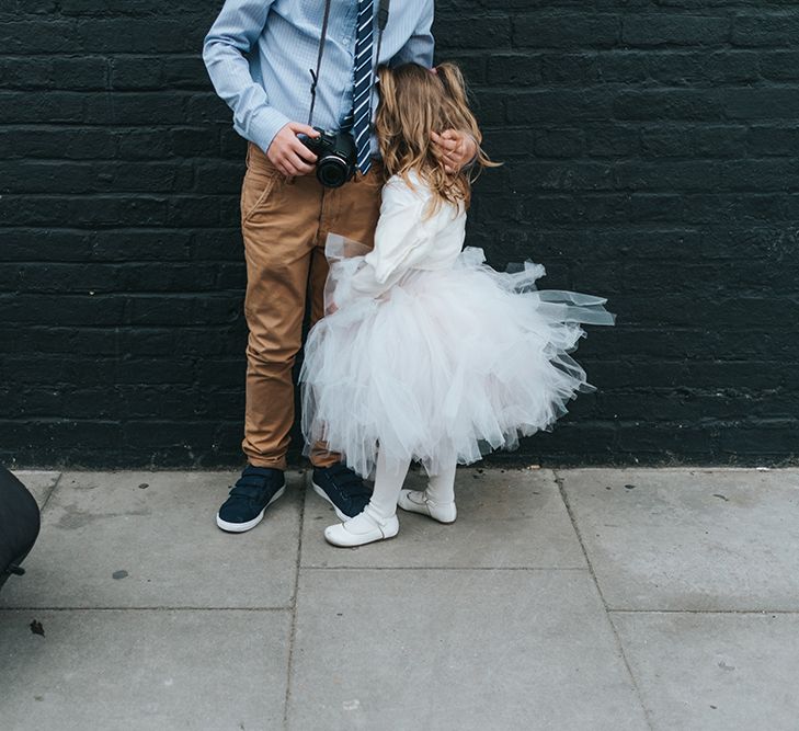 Flower Girl In White Tutu // Image By Miss Gen Photography