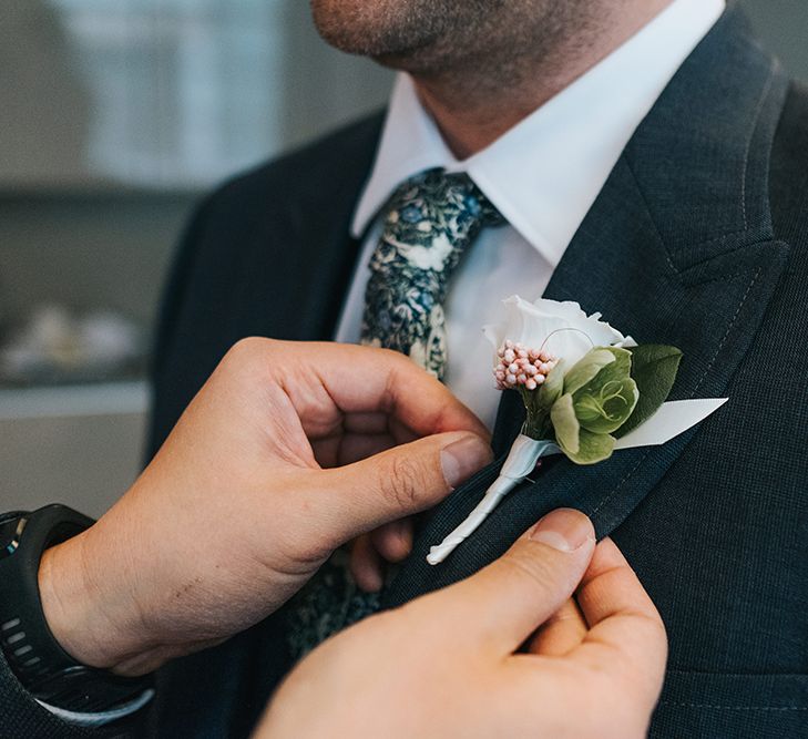 Simple Buttonhole For Groom By That Flower Shop // Image by Miss Gen Photography