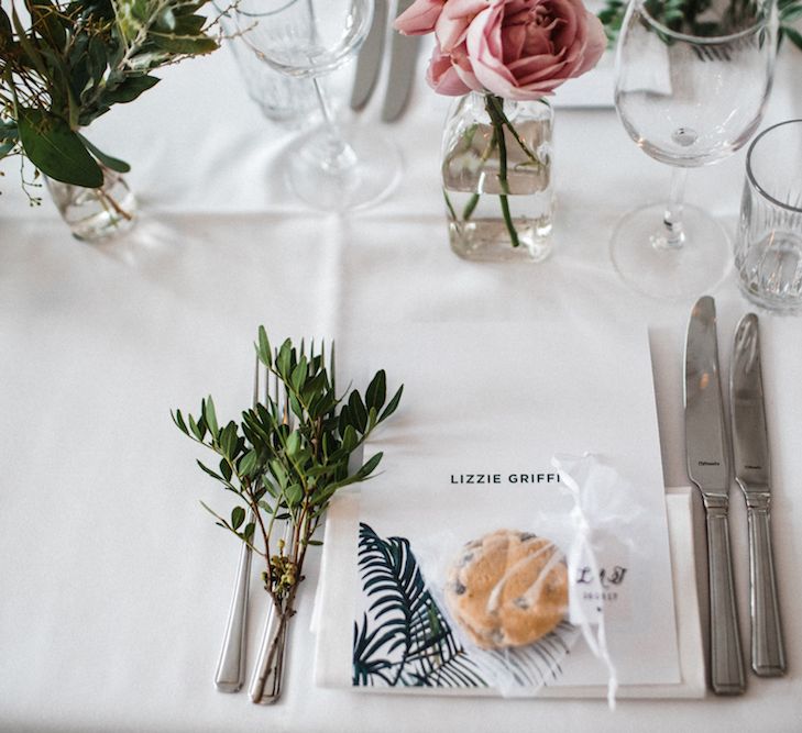 Welsh Cake Wedding Favours // Jenny Packham Bride For A Relaxed Garden Party Style Wedding At Bourne & Hollingsworth Building With Bridesmaids In Coast Separates Images From Through The Woods We Ran