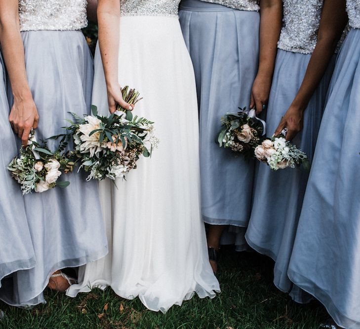 Jenny Packham Bride For A Relaxed Garden Party Style Wedding At Bourne & Hollingsworth Building With Bridesmaids In Coast Separates Images From Through The Woods We Ran