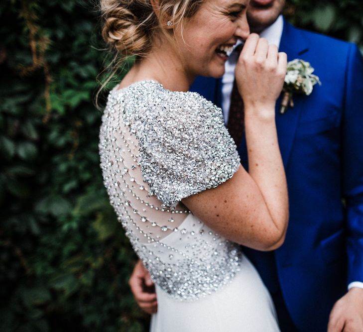 Jenny Packham Bride For A Relaxed Garden Party Style Wedding At Bourne & Hollingsworth Building With Bridesmaids In Coast Separates Images From Through The Woods We Ran