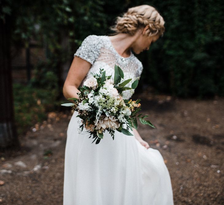 Jenny Packham Bride For A Relaxed Garden Party Style Wedding At Bourne & Hollingsworth Building With Bridesmaids In Coast Separates Images From Through The Woods We Ran