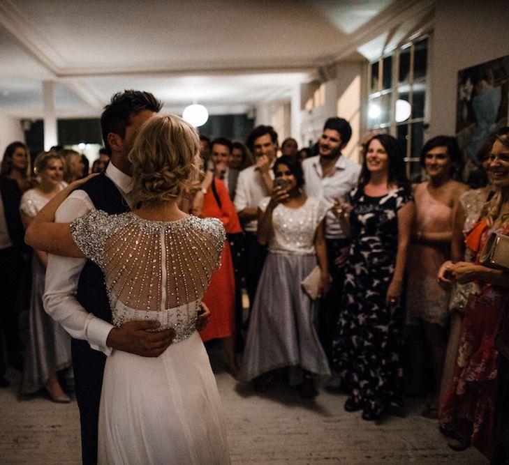 Jenny Packham Bride For A Relaxed Garden Party Style Wedding At Bourne & Hollingsworth Building With Bridesmaids In Coast Separates Images From Through The Woods We Ran