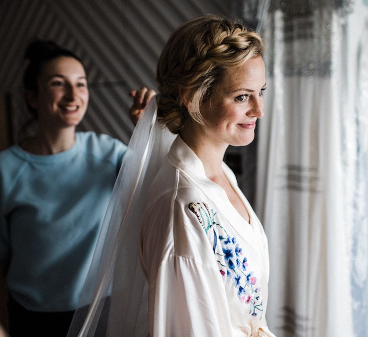 Beautiful Bride Getting Ready // Jenny Packham Bride For A Relaxed Garden Party Style Wedding At Bourne & Hollingsworth Building With Bridesmaids In Coast Separates Images From Through The Woods We Ran