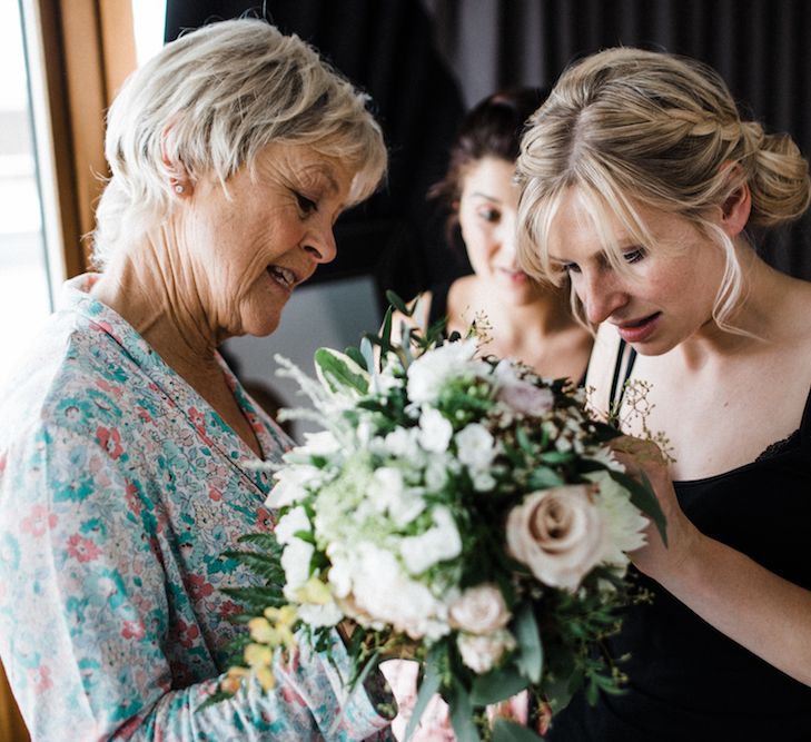 Jenny Packham Bride For A Relaxed Garden Party Style Wedding At Bourne & Hollingsworth Building With Bridesmaids In Coast Separates Images From Through The Woods We Ran