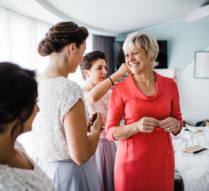 Jenny Packham Bride For A Relaxed Garden Party Style Wedding At Bourne & Hollingsworth Building With Bridesmaids In Coast Separates Images From Through The Woods We Ran