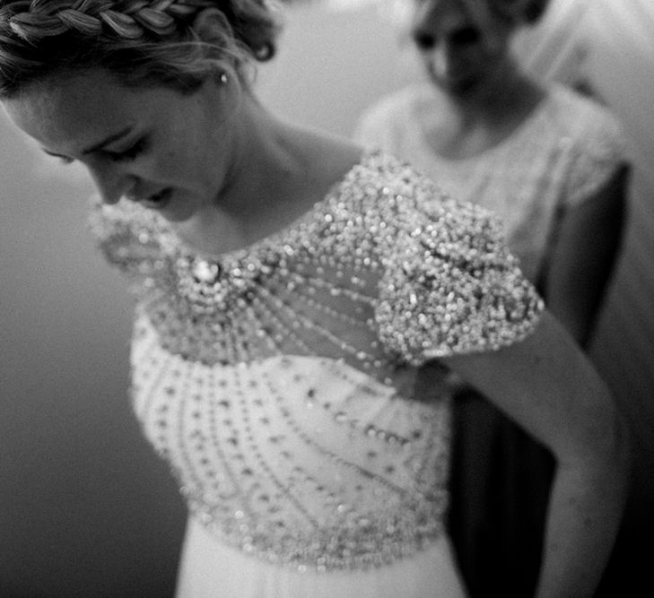 Jenny Packham Bride For A Relaxed Garden Party Style Wedding At Bourne & Hollingsworth Building With Bridesmaids In Coast Separates Images From Through The Woods We Ran