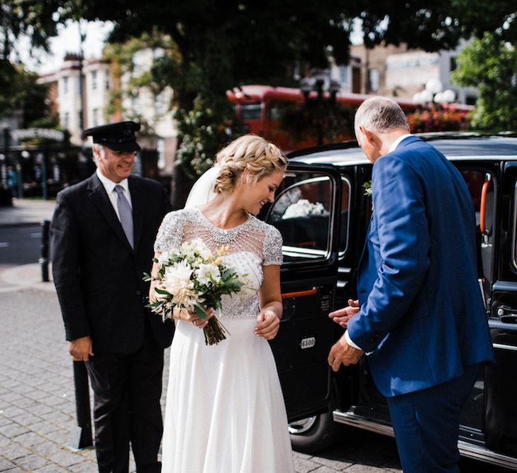 Jenny Packham Bride For A Relaxed Garden Party Style Wedding At Bourne & Hollingsworth Building With Bridesmaids In Coast Separates Images From Through The Woods We Ran