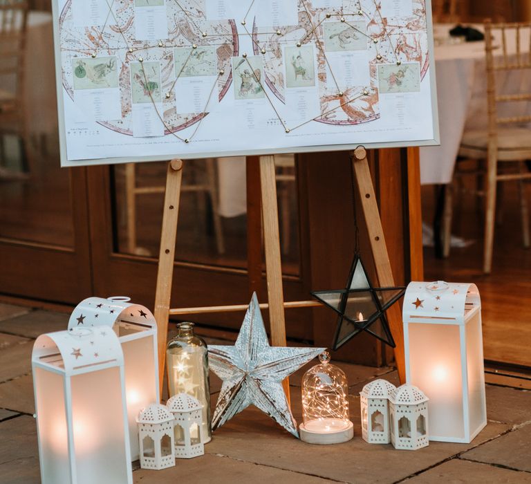 Celestial Inspired Wedding With Constellation Table Plan & Bride In Pronovias At Larmer Tree Gardens Dorset With Images From Green Antlers Photography