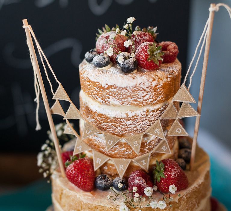 Victoria Sponge Naked Wedding Cake