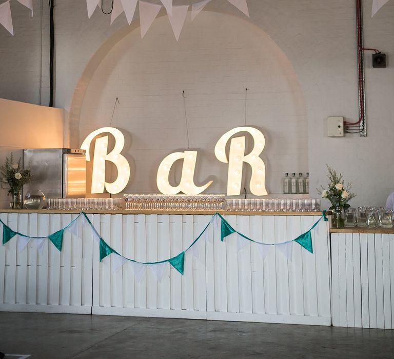 Marquee Lights & Bunting Wedding Decor